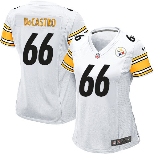 Women's Game David DeCastro Nike Jersey White Road - #66 NFL Pittsburgh Steelers